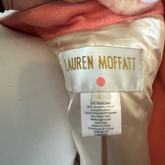 Lauren Moffatt Eastwood Coral Button-Up Coat with Arrow Design - Picture 6 of 7